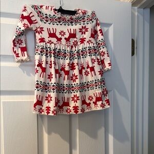 Festive Red and White Reindeer Dress
